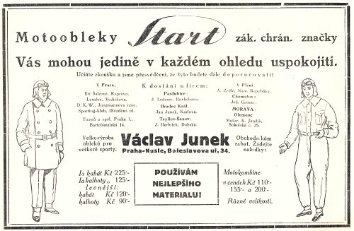 Motoobleky Start, Václav Junek, 1927