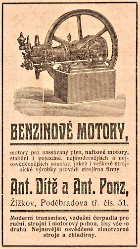 Benzinové motory Ant. Dítě a Ant. Ponz